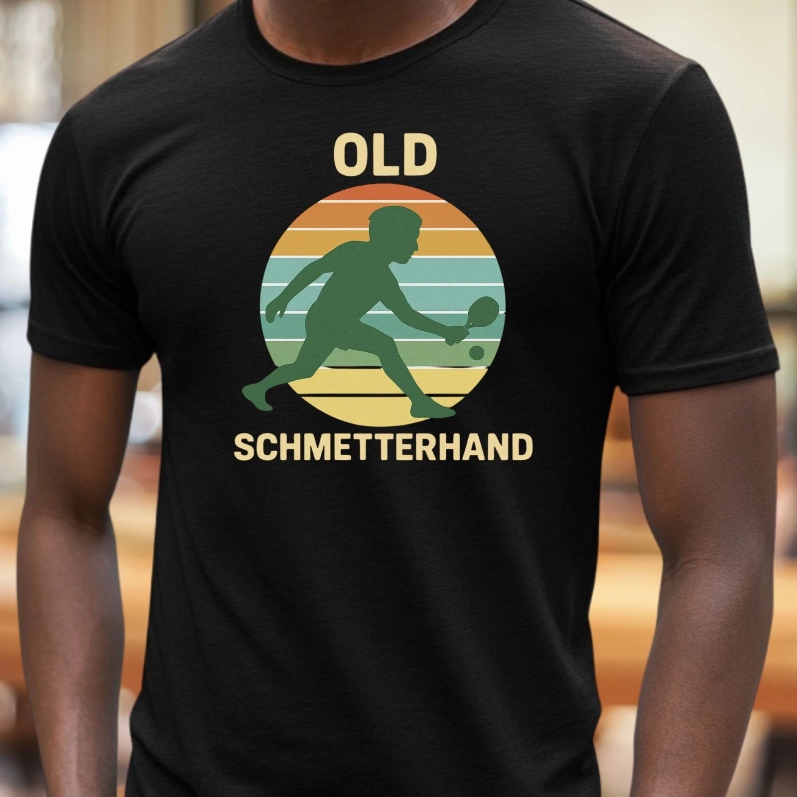 Men's Old Butterfly Hand Table Tennis Motif Cotton T-Shirt Size S to 5XL