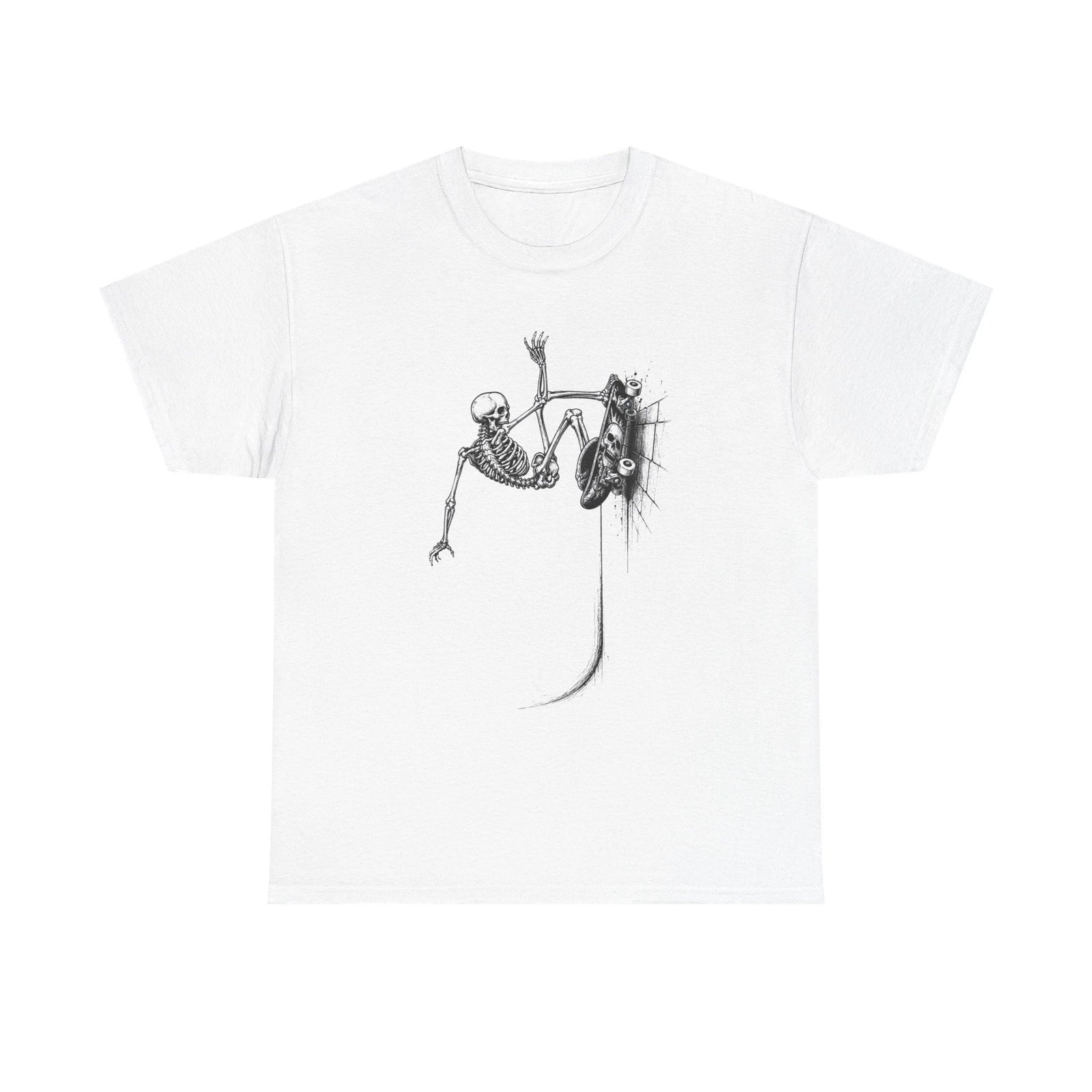 Skeleton Skateboard T Shirt Design Gothic Skater Punk Streetwear Graphic