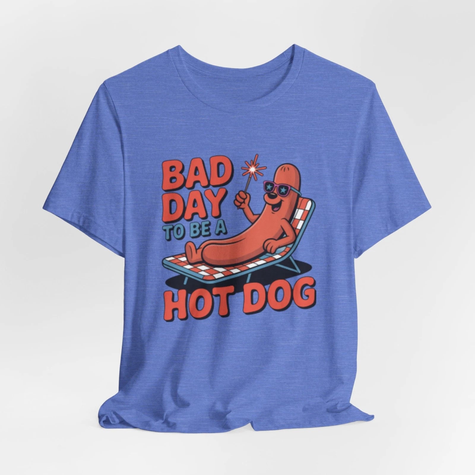 Bad Day to Be a Hot Dog Fourth of July tee | Funny Hot Dog Cartoon T-Shirt