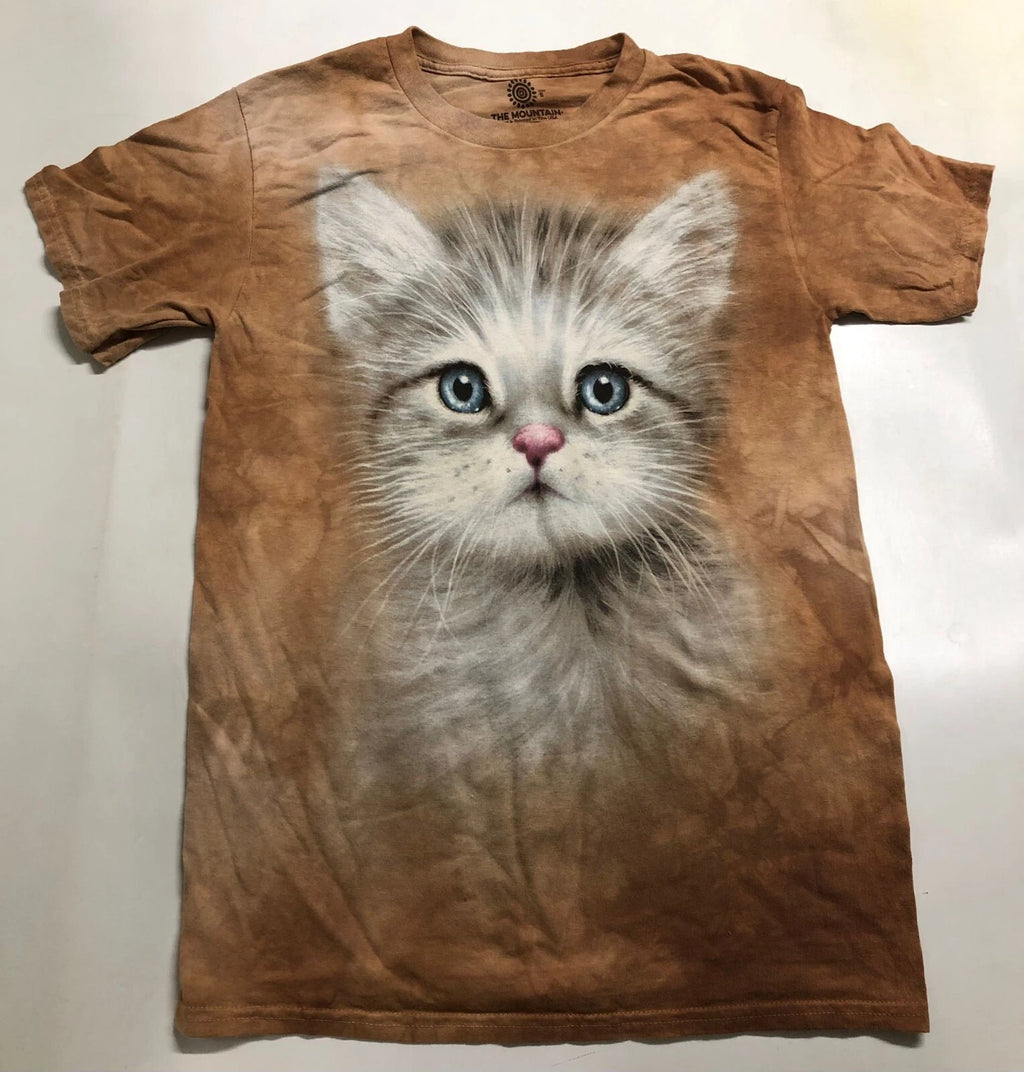 Cats The Mountain Blue Eyed Kitten Kittens Kitty Cute Cotton Orange T-Shirt S