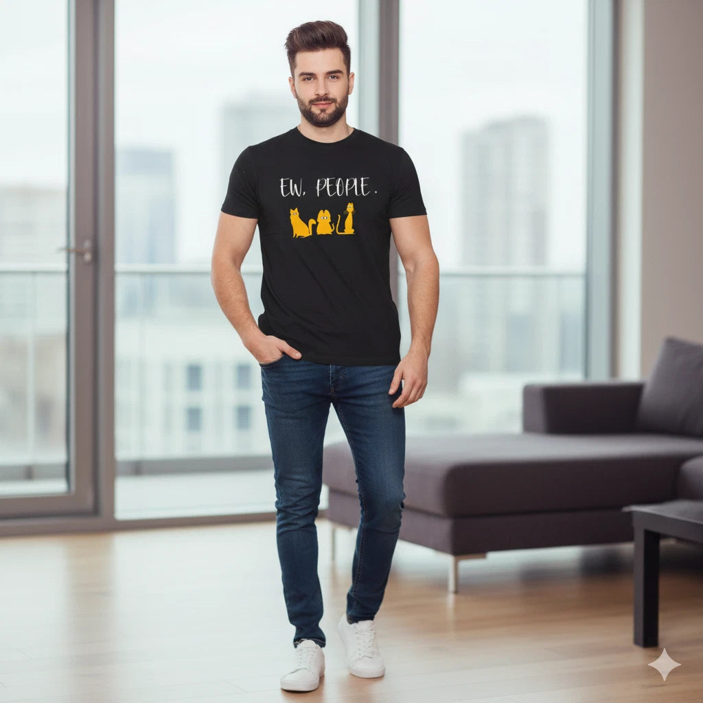 Ew People T-Shirt Funny Rude Sarcastic Slogan Tee Cat Dog Animal Lover Gift UK