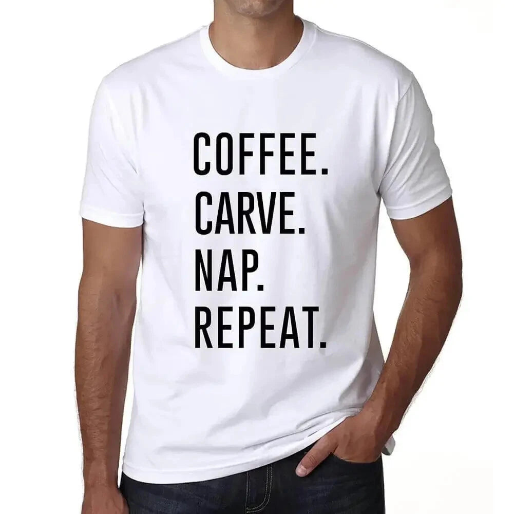 ULTRABASIC men's t-shirt coffee sculpture nap repetition coffee carve nap