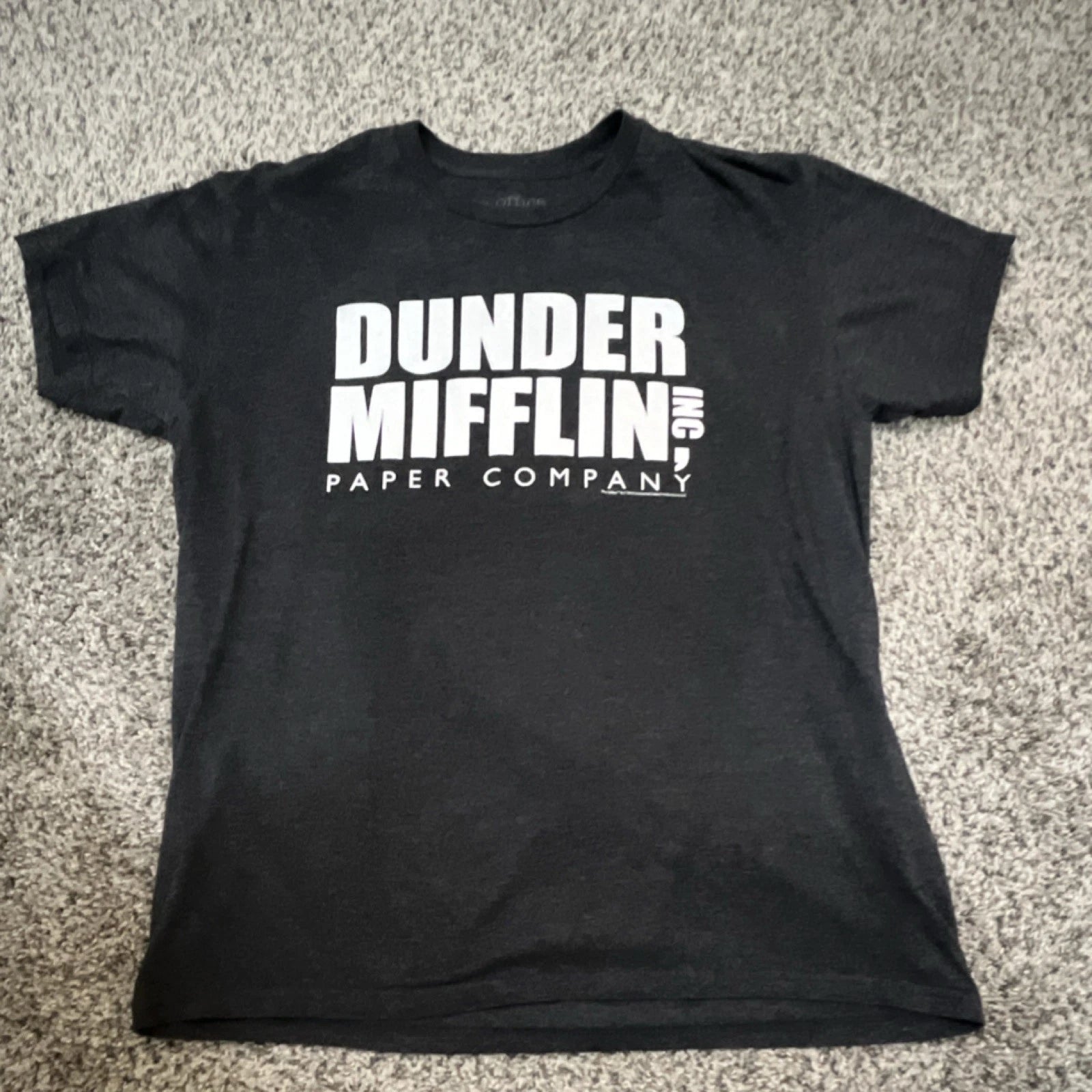 The Office Dunder Mifflin Men's Black Graphic Cotton T-Shirt Size L