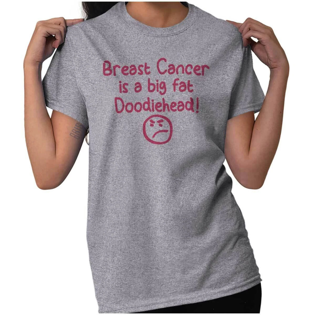 Funny Breast Cancer Fighter Awareness Cute Womens or Mens Crewneck T Shirt Tee