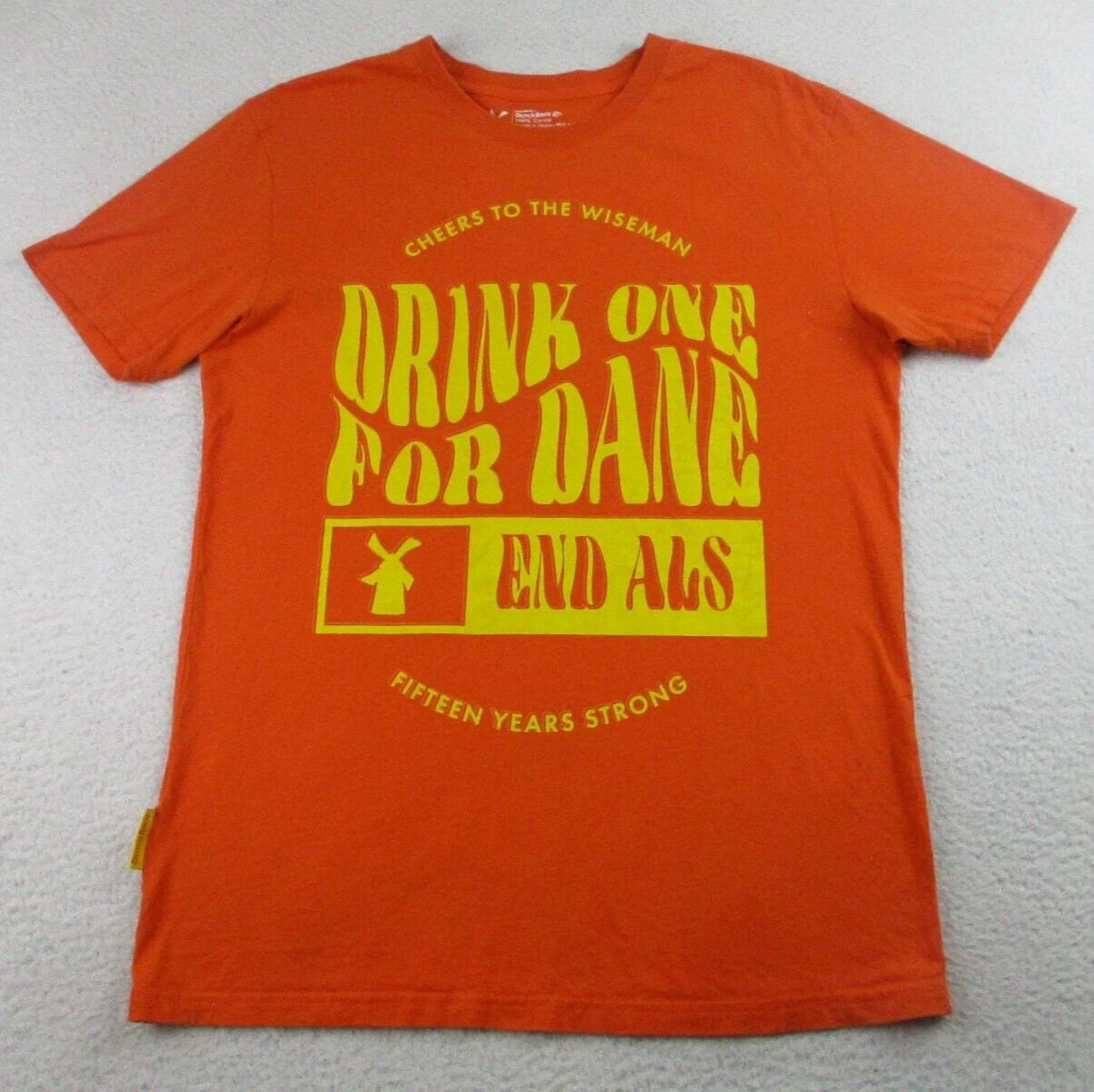 Dutch Bros Coffee T Shirt Mens L Orange Tee Drink One for Dane Graphic Tee SS