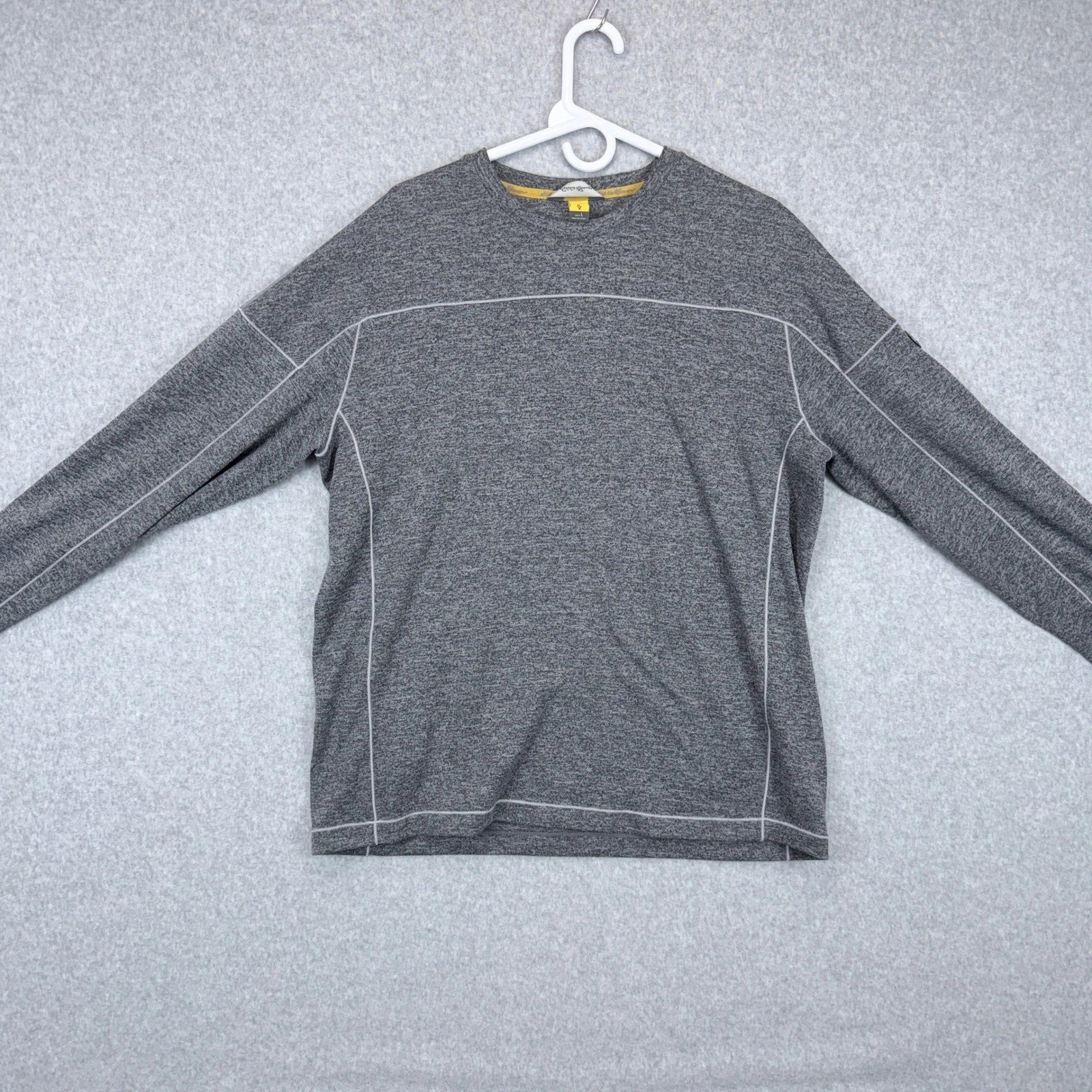 Eddie Bauer Long Sleeve Shirt Mens L Gray Gorpcore Outdoor Minimalist Athletic
