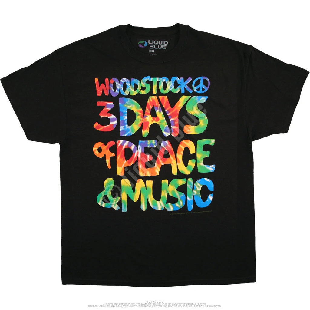 WOODSTOCK MUSIC FESTIVAL-PEACE,MUSIC,LOVE-BLACK T-SHIRT S,M,L,XL,XXL,3X