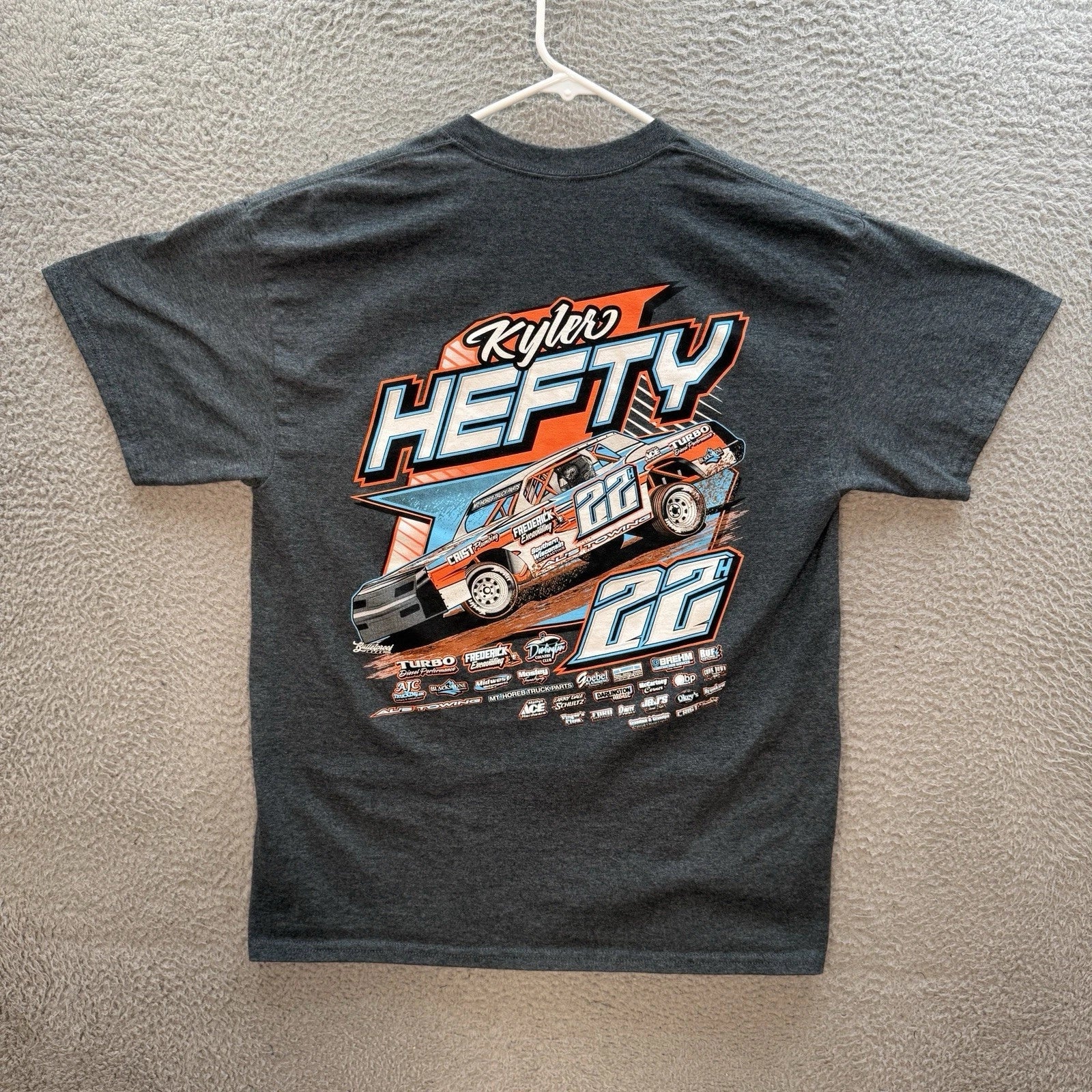 Gildan Shirt Adult Large Gray Stock Car Racing Garage Mechanic Grunge Skater Y2K