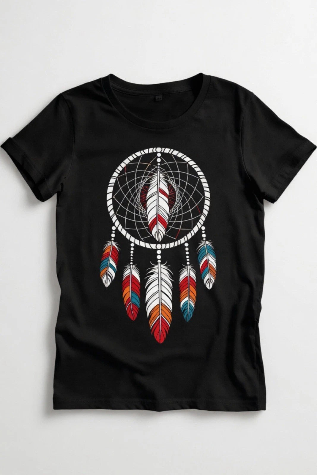 Native American Chief Dreamcatcher T-Shirt - Tribal Feather Boho Graphic Tee