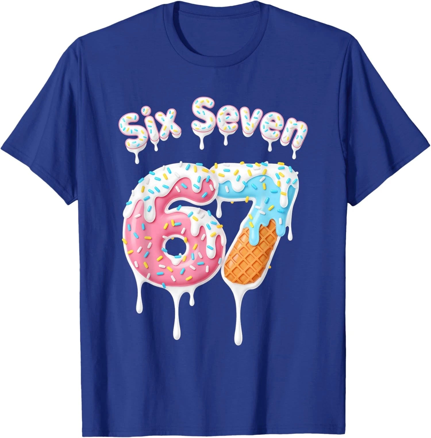 Cute Meme Cream Drip Six Seven 67 Cream Unisex T-Shirt