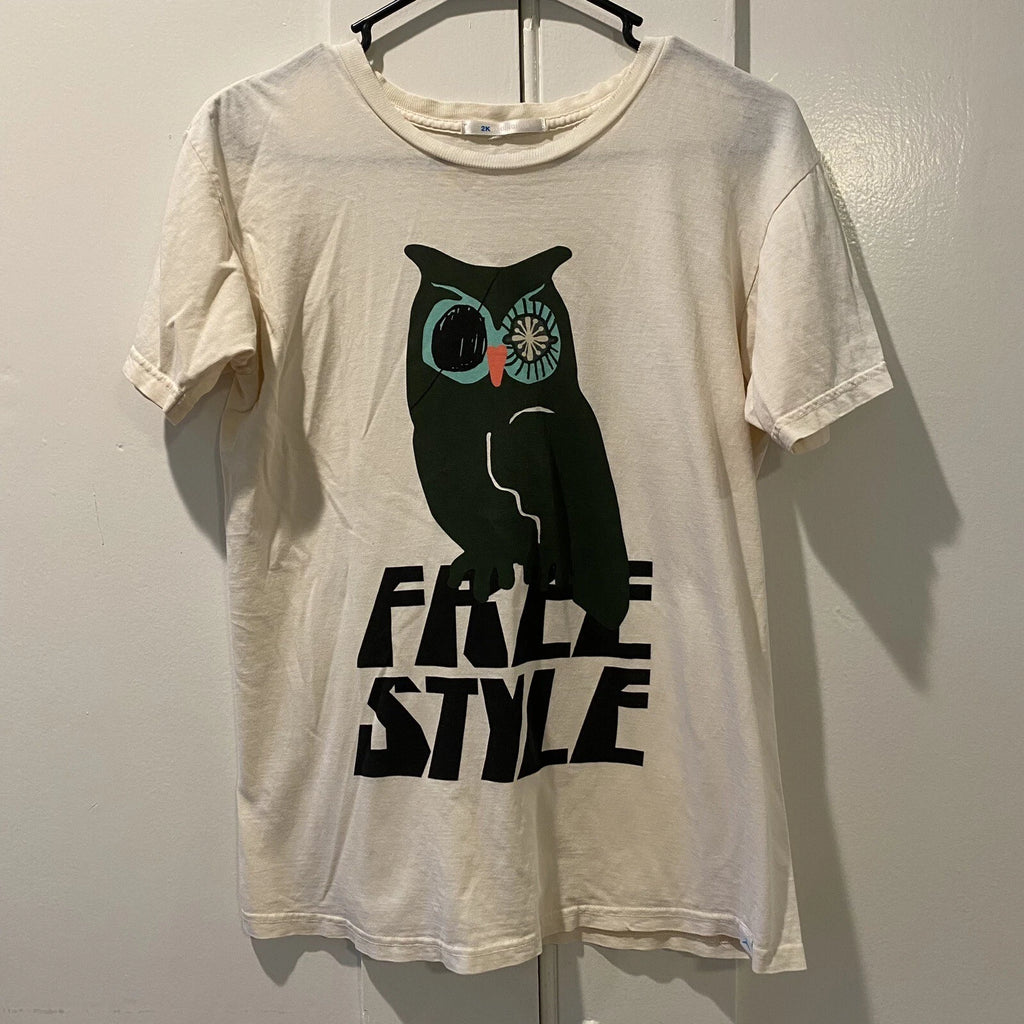 VTG 2K By Gingham Japan Owl Freestyle Free Style Shirt Pop Art Katsuo Design