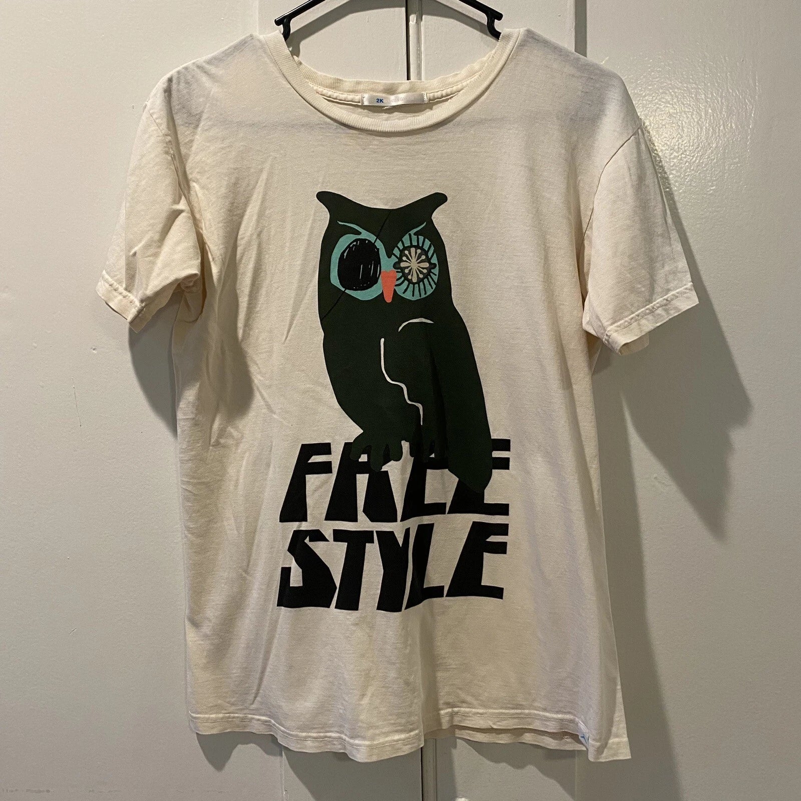 VTG 2K By Gingham Japan Owl Freestyle Free Style Shirt Pop Art Katsuo Design