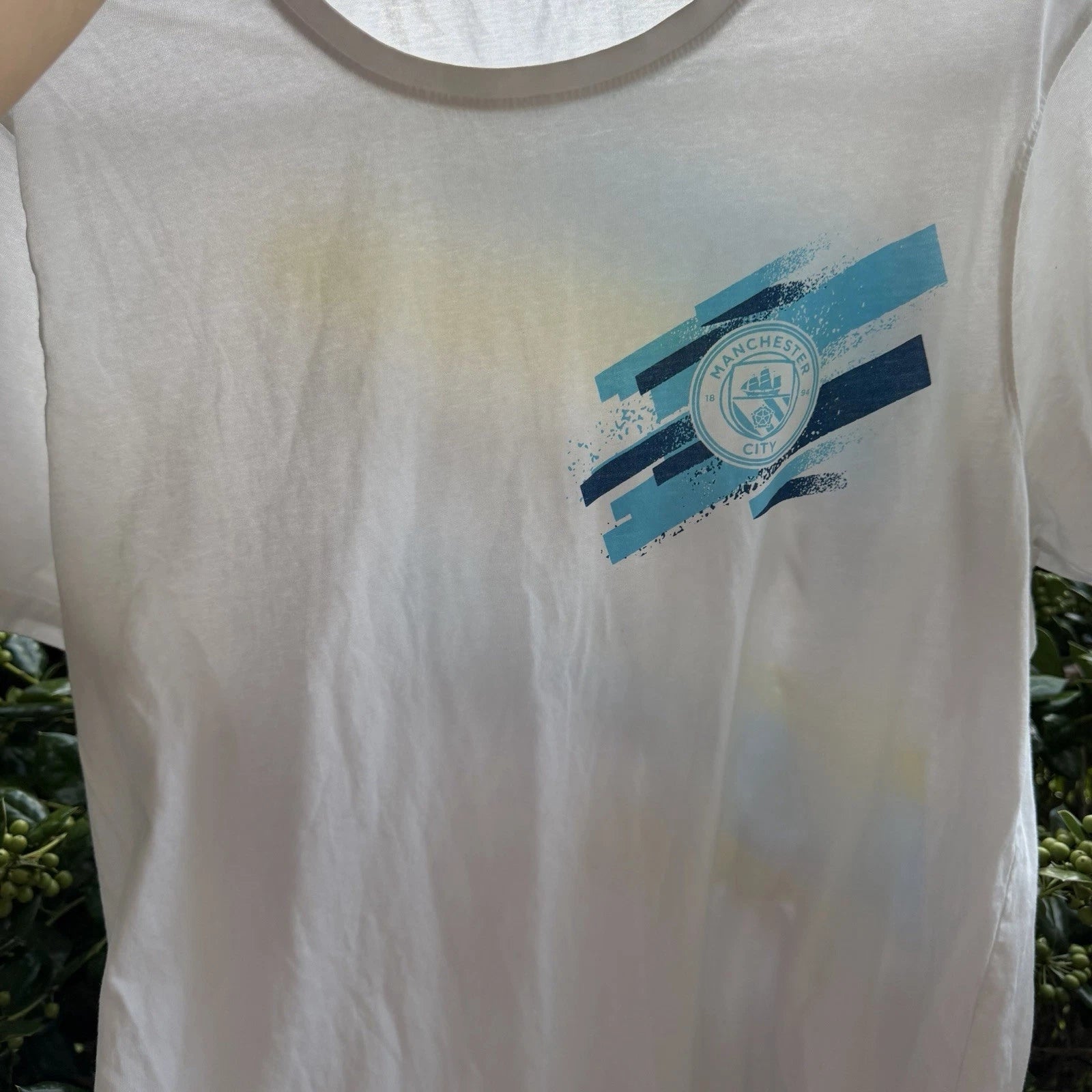 Manchester City Citizens Graphic Tee White Soccer Football Fan Shirt Adult