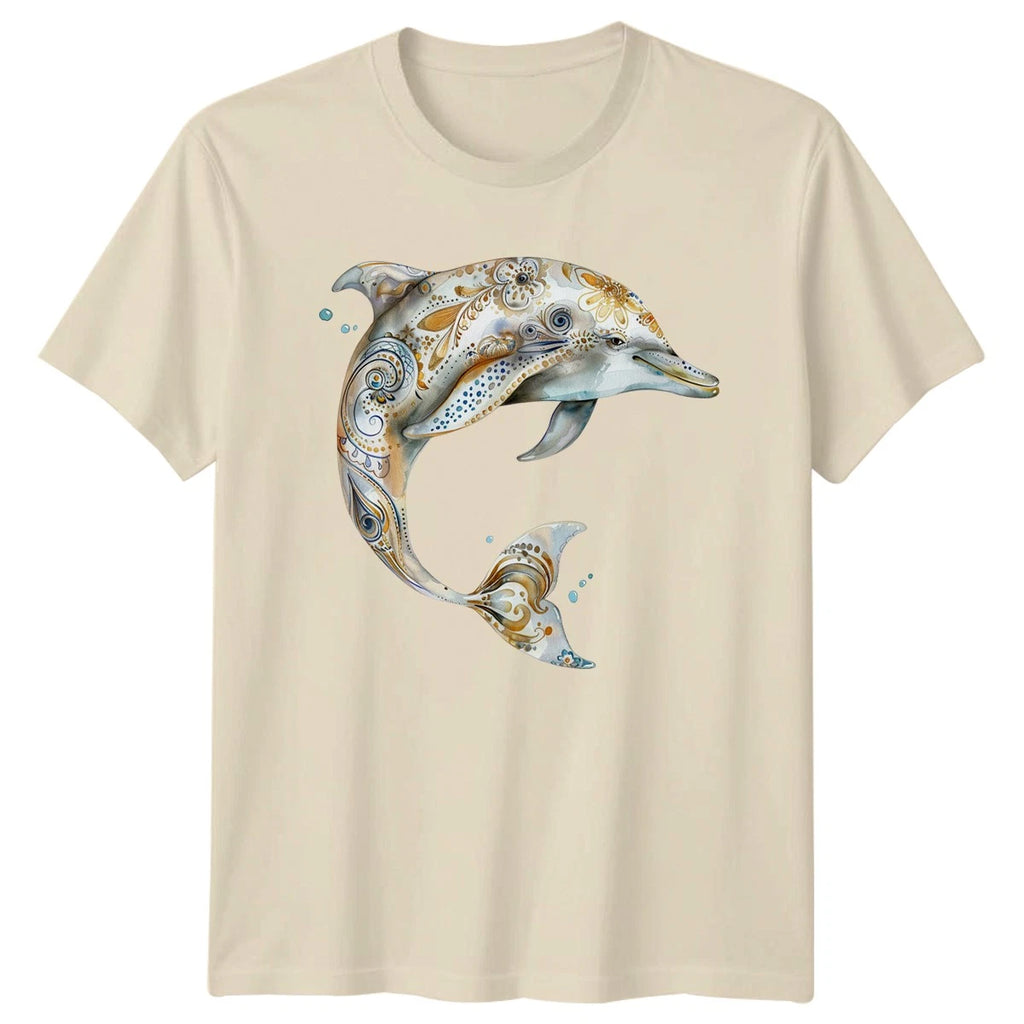 Boho Dolphin T-Shirt Artistic Marine Life Gift For Him And Her