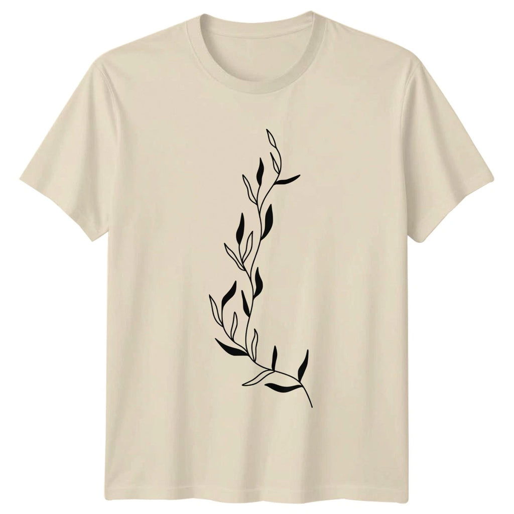 Simply Beautiful Botanical Leaf Vine Womens T-Shirt Minimalist Boho
