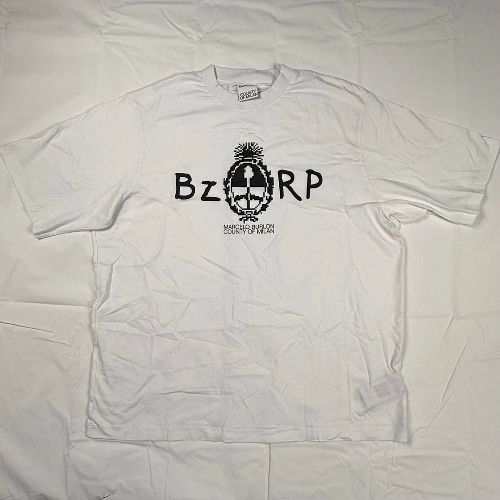 Marcelo Burlon County of Milan BZRP Pixel Graphic White T-Shirt CMAA054G23JER002