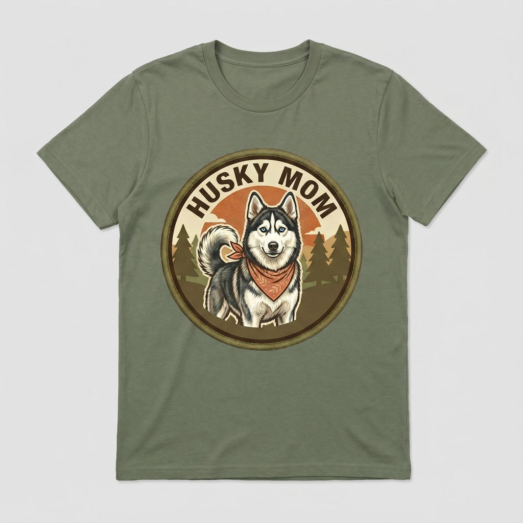 Husky Mom T-Shirt Siberian Husky Dog Mom Gift Women Graphic Tee Mothers Day Cute