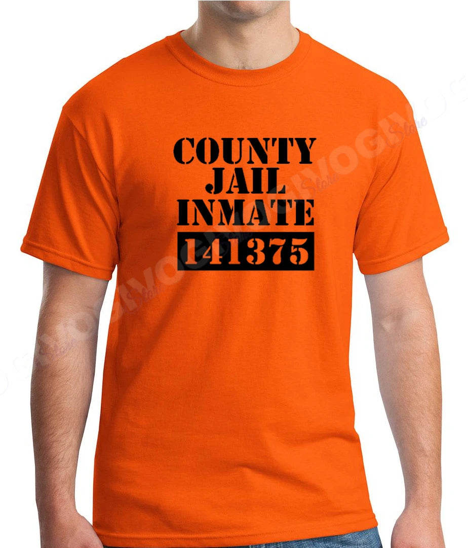 County Jail Inmate T Shirt Halloween Costume Tee Prison Funny T-shirt S-XXXL