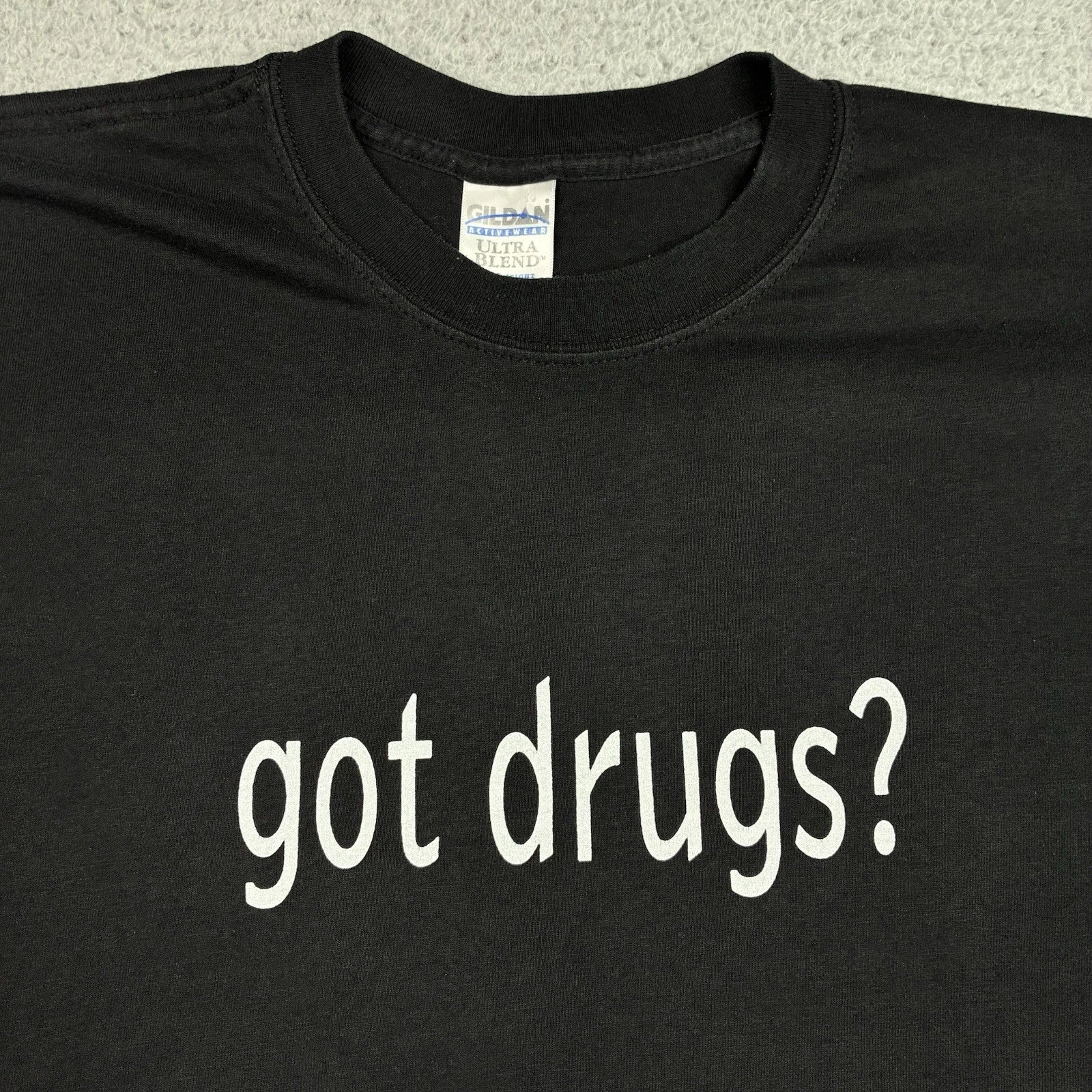Vintage Got Drugs? T-Shirt Men’s XL Black Graphic Tee Novelty Rare Y2K