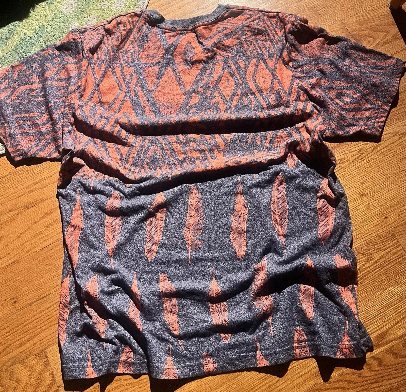 Y2K LRG Navy Blue Tribal Print AOP Shirt Men's XL  All Over Print