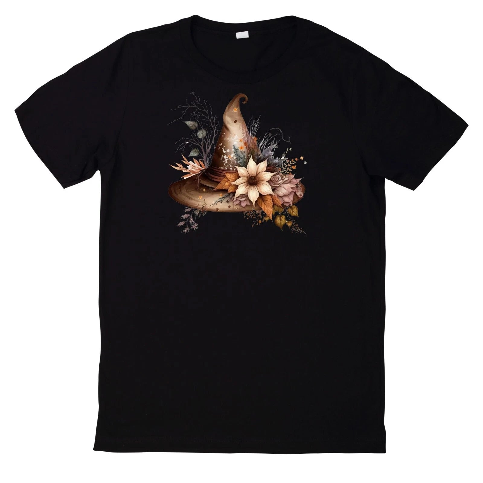 Watercolour Boho Witches Motif Cotton T-Shirt