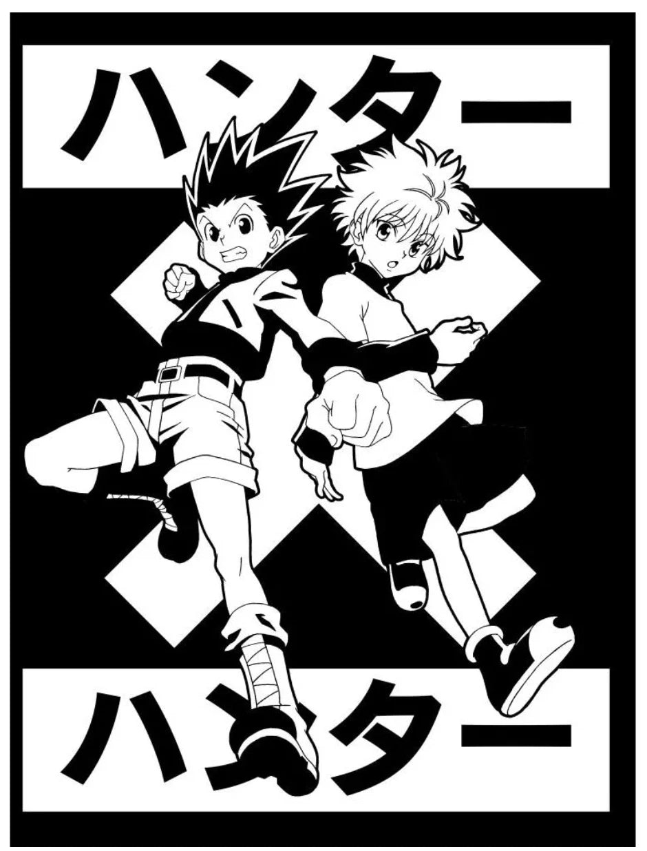 NEW 2XL Hunter X Hunter Men Shirt Black Anime Manga Japanese Killua Zoldyck XXL