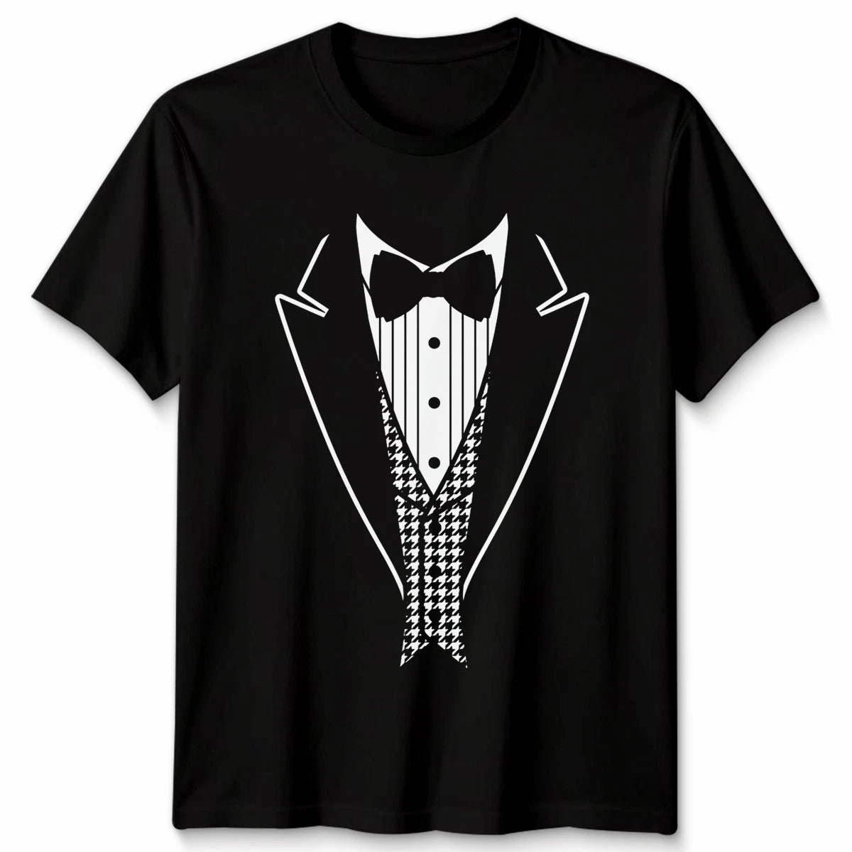 Tuxedo Fancy Dress Funny Novelty Joke Bow Tie Unisex Tshirt
