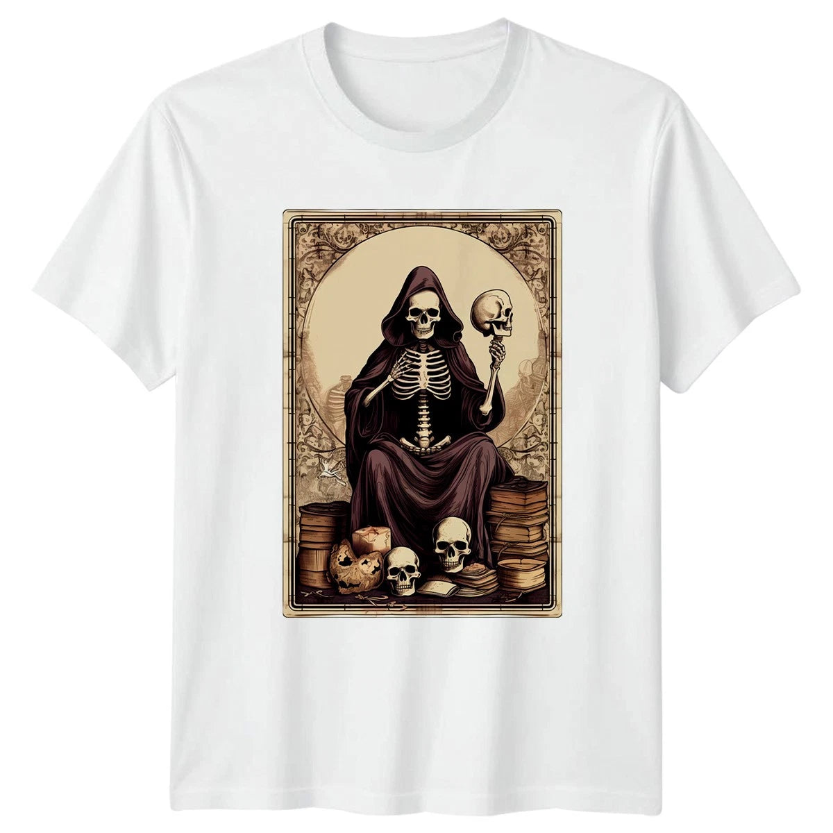 Seek Knowledge From The Reaper T-Shirt Gothic Grim Reaper Dark Art Birthday