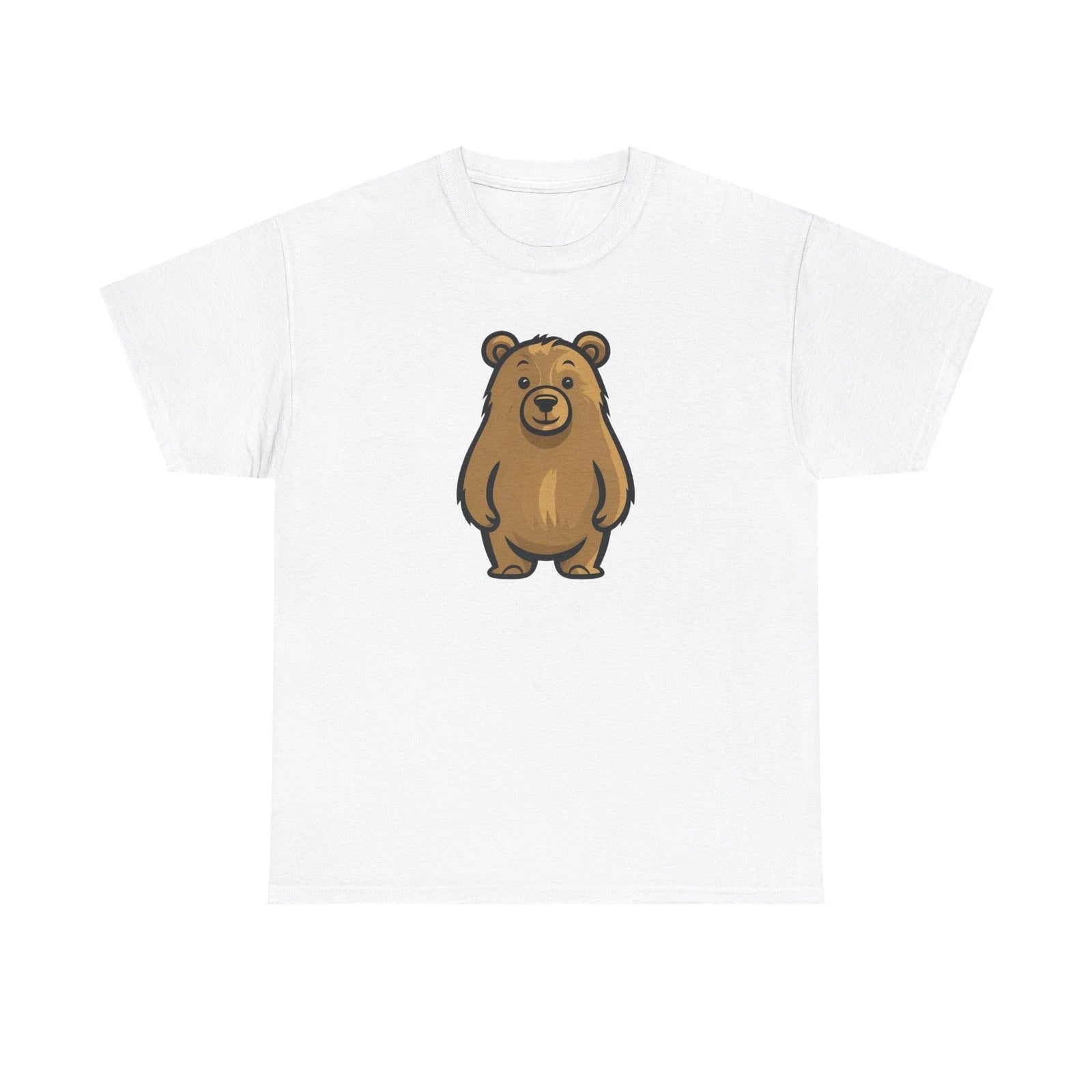 Chubby Brown Bear T-Shirt | Cartoon Bear Tee, Woodland Animal Shirt
