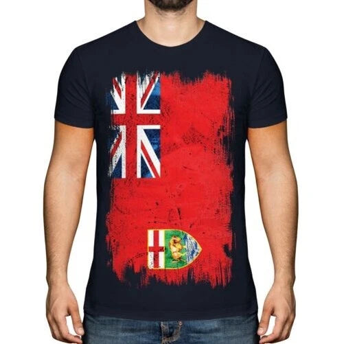 MANITOBA GRUNGE FLAG MENS T-SHIRT TEE TOP MANITOBAN SHIRT JERSEY GIFT