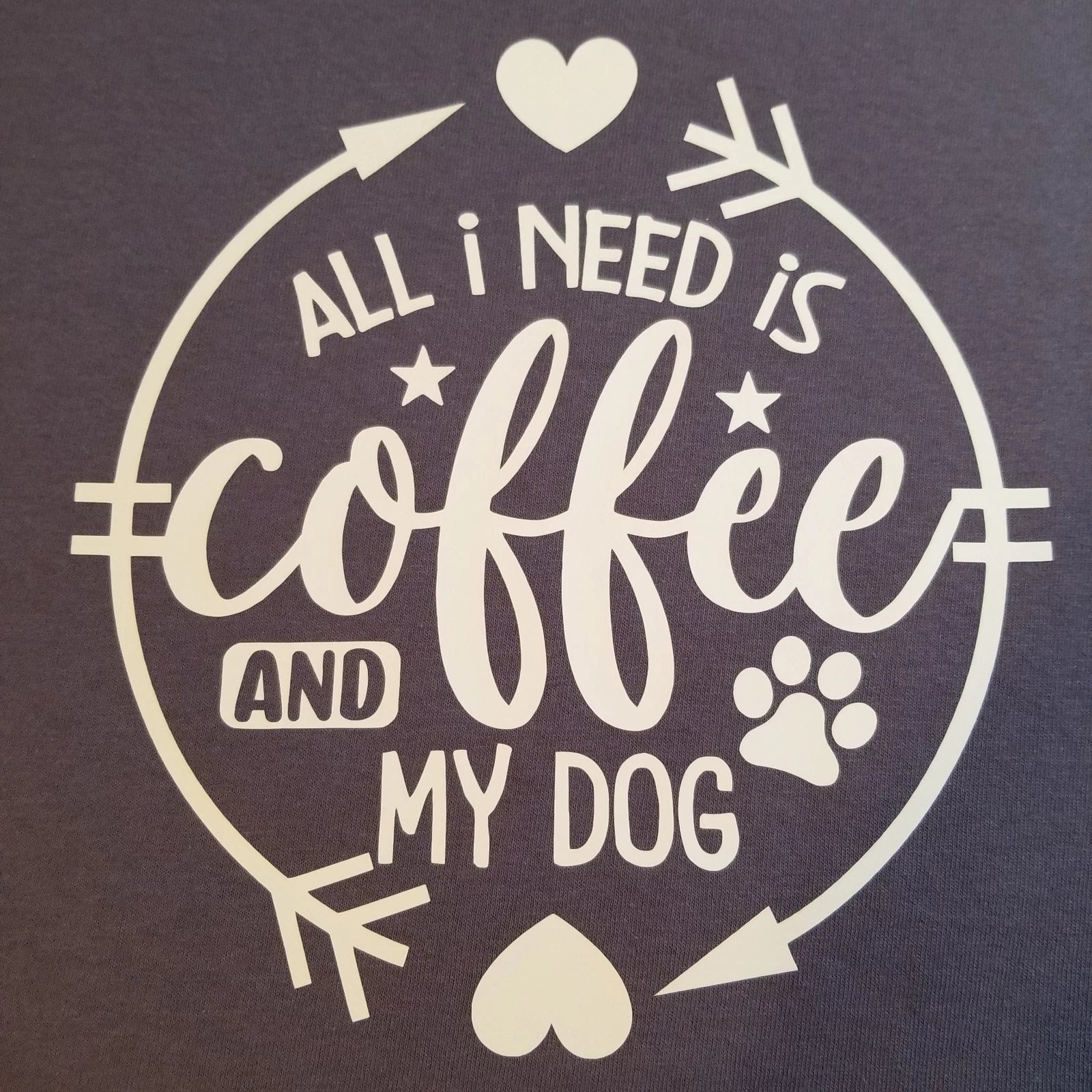 XL T-shirt, Unisex, Grey 100% Cotton- Coffee & Dog