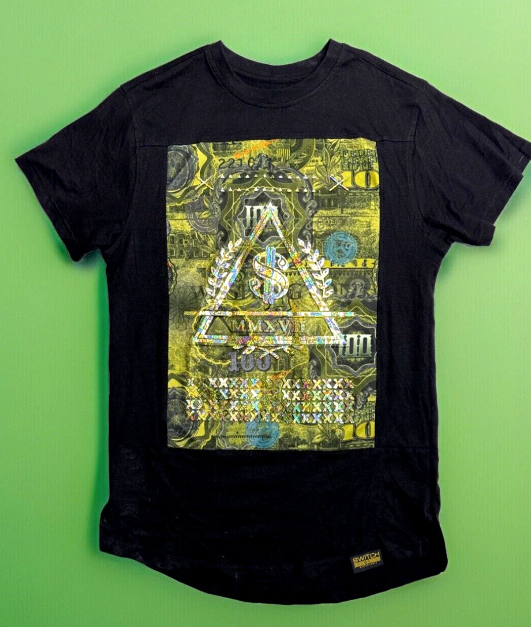 Switch Remarkable T-Shirt Money $$$ Graphic reflective lettering iridescent   M