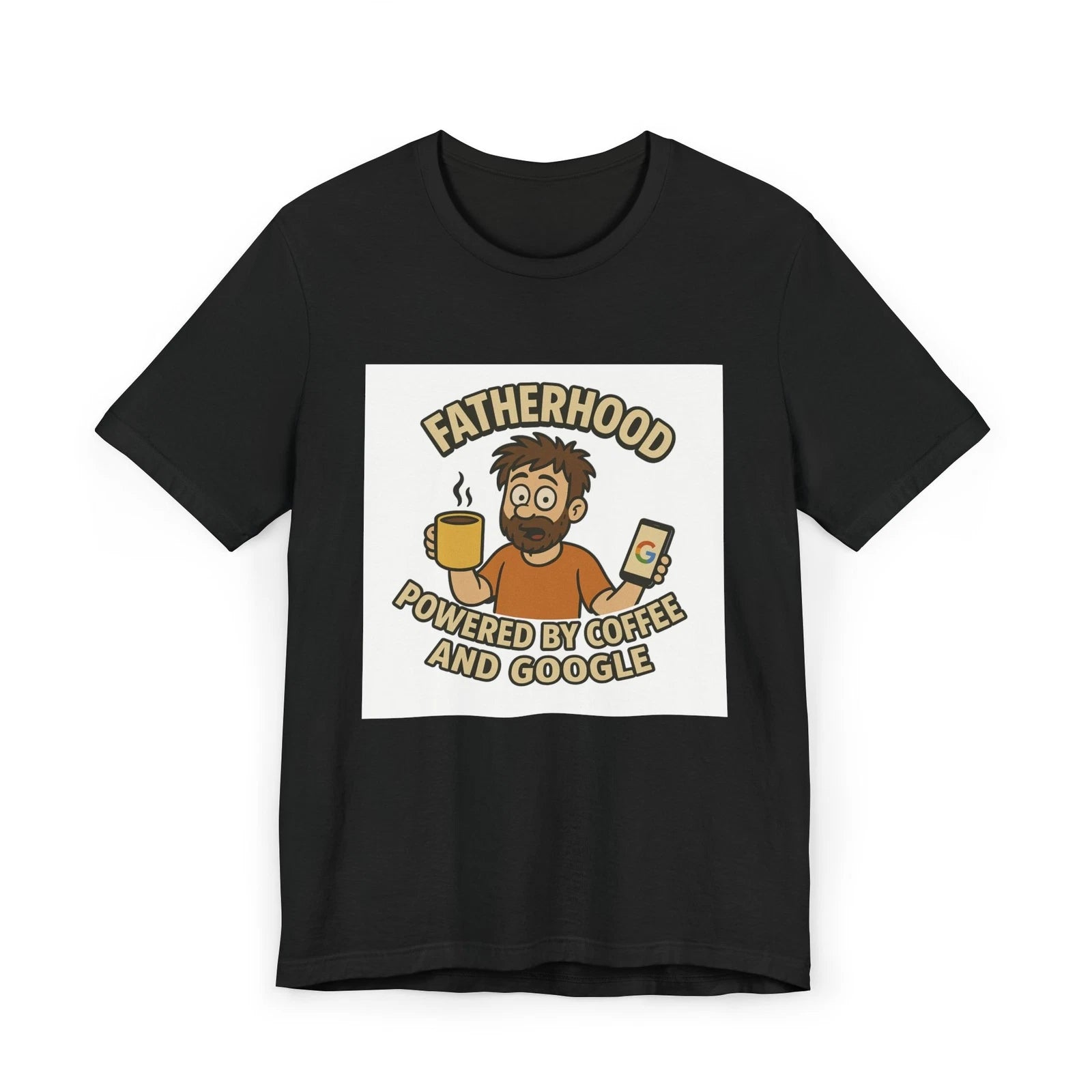 Funny Dad T-Shirt - Powered by Coffee & Google, Father's Day Gift, Unisex Tee,