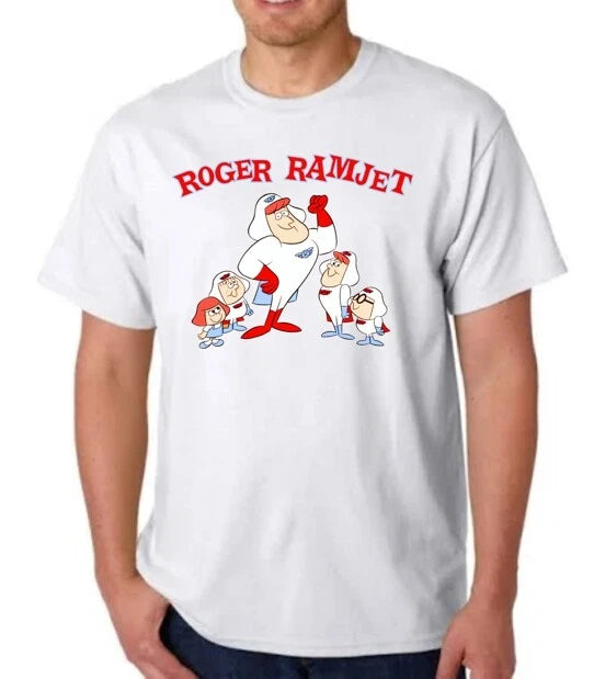 ROGER RAMJET T-SHIRT CARTOON TEE HANNA BARBERA TOTAL TELEVISION