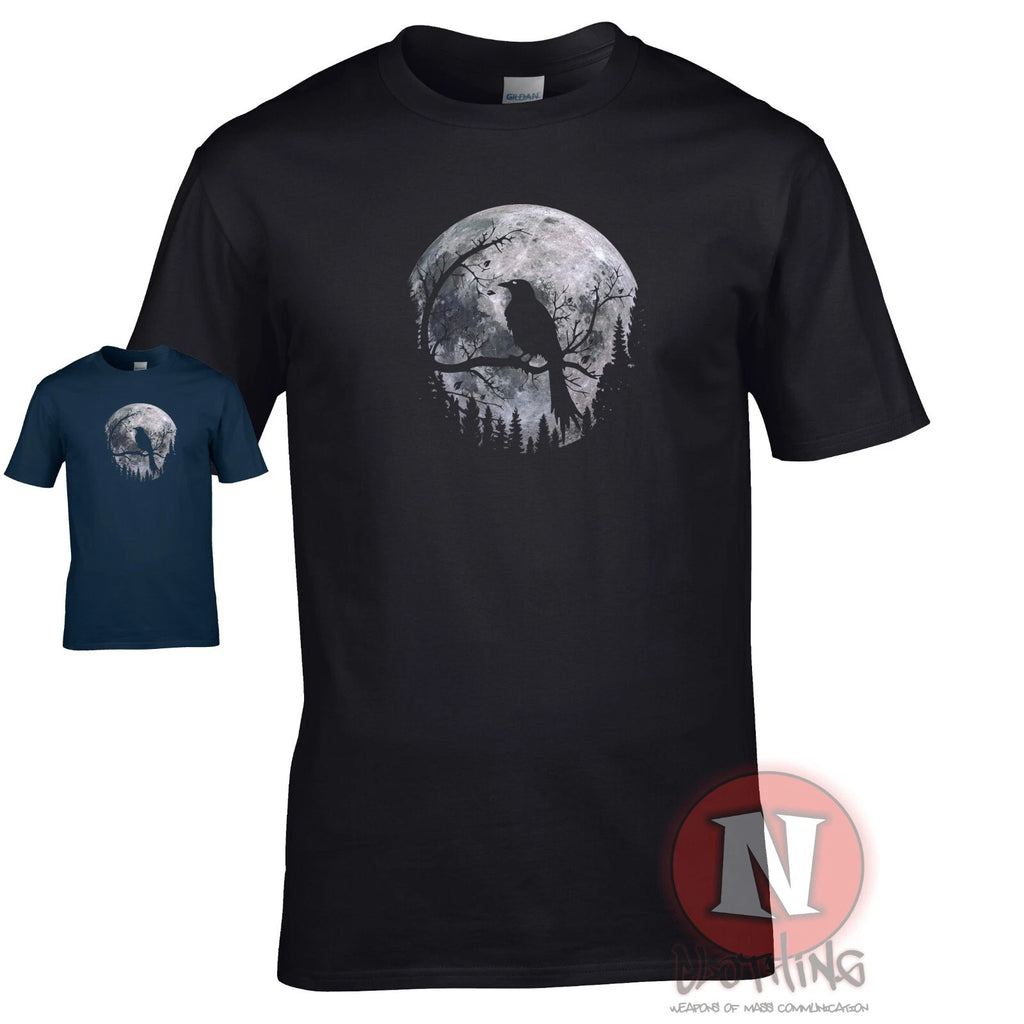 Crow And The Moon T Shirt Art Festival Grunge Y2K Gothic