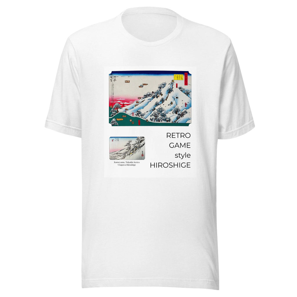 Hiroshige Ukiyoe Pop Art – Retro Game Style – Kameyama – Unisex T-shirt
