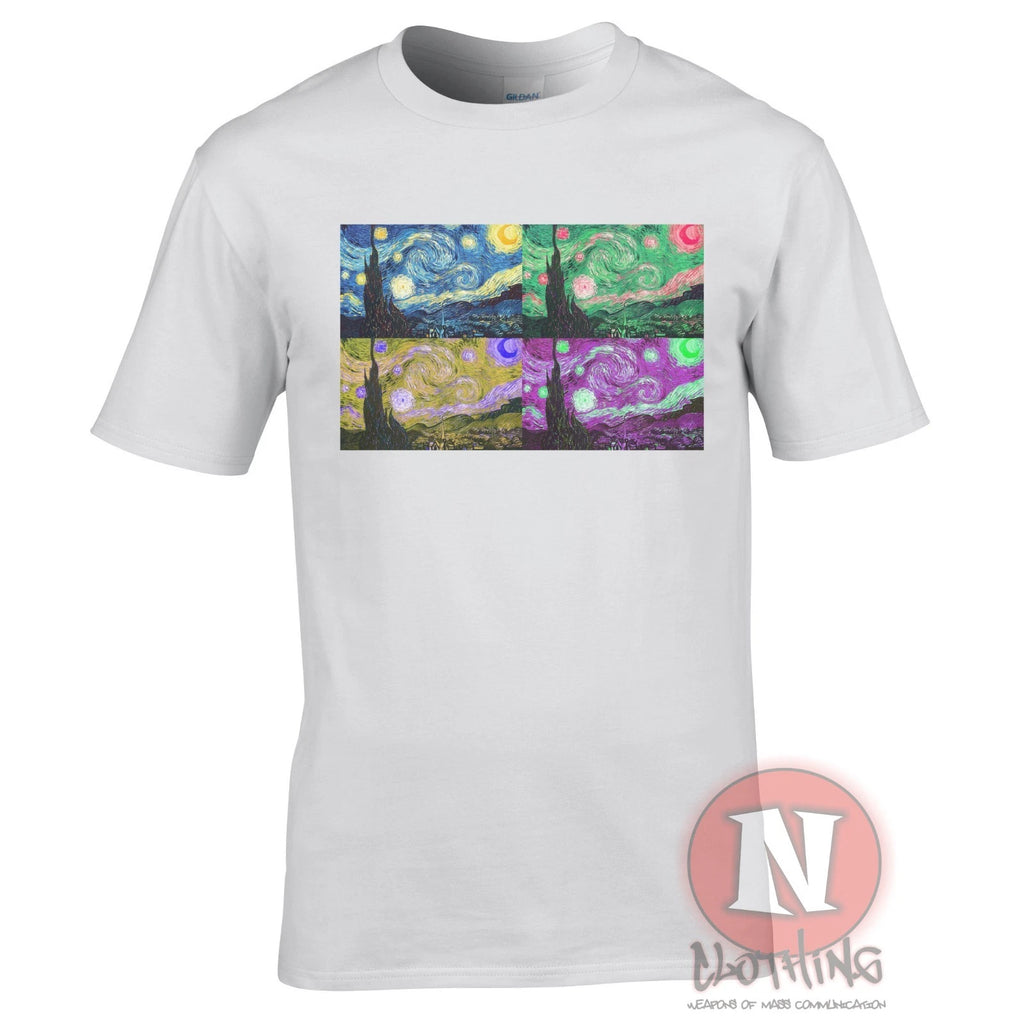 Vincent Van Gogh Starry Night Aesthetic Vaporwave Pop Art T-Shirt