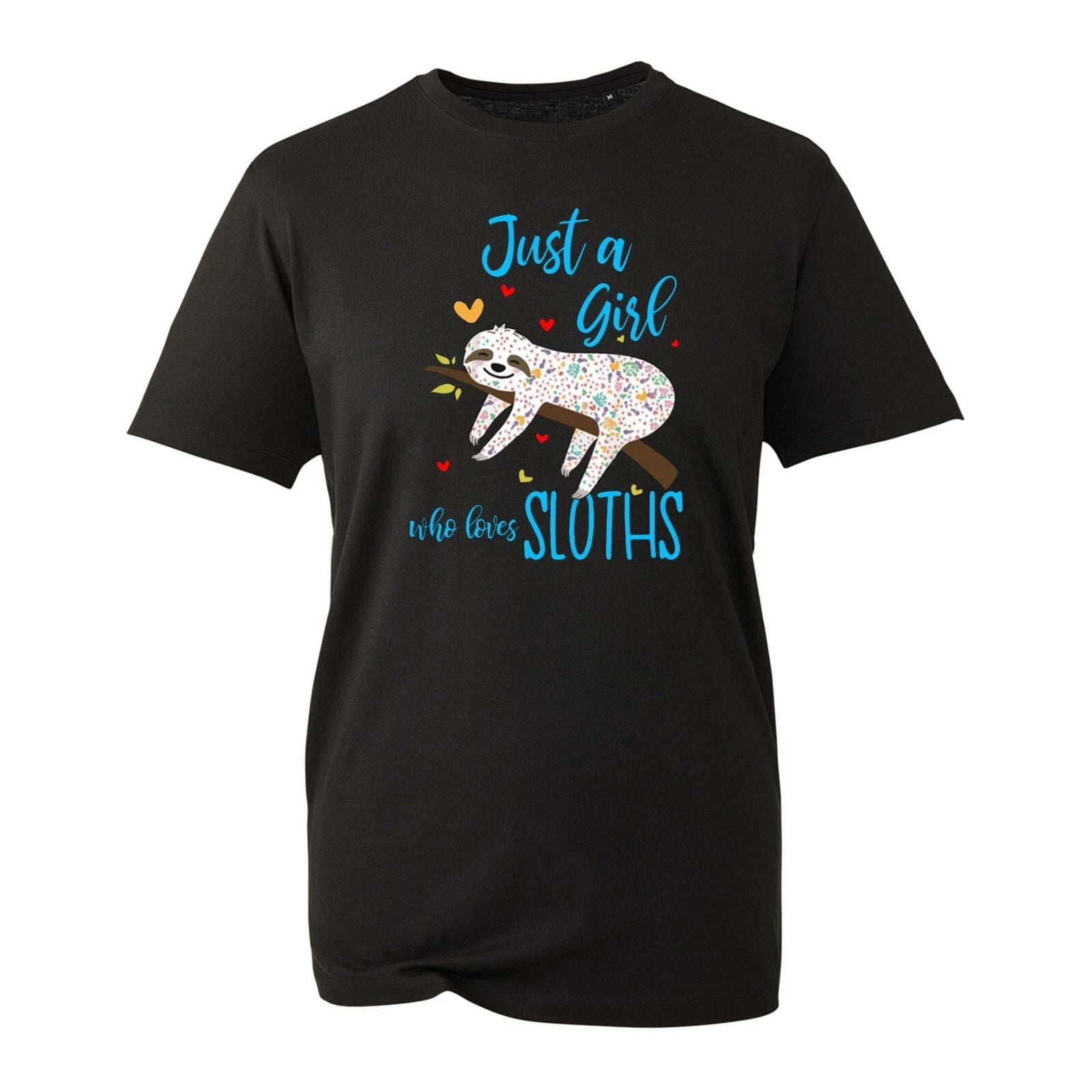 Just A Girl Who Loves Sloth T-Shirt, Funny Lazy Animal Vintage Slogan Gift Top