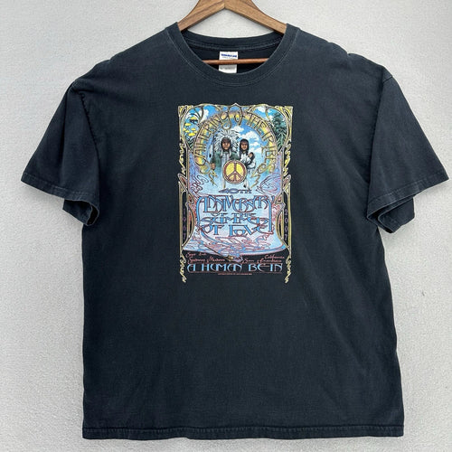 2007 Haight Ashbury 40th Ann Summer of Love Art Black T-Shirt Sz XL Y2K Hippie