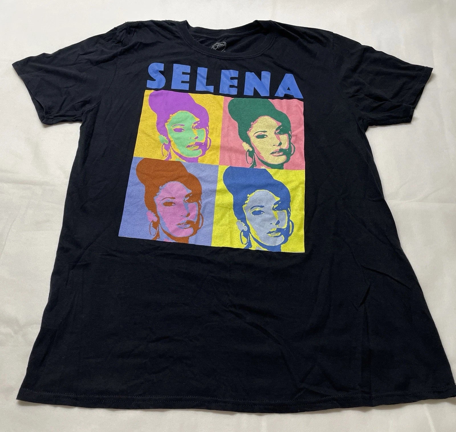 Selena Shirt Pop Art Graphic Tee Black Size L