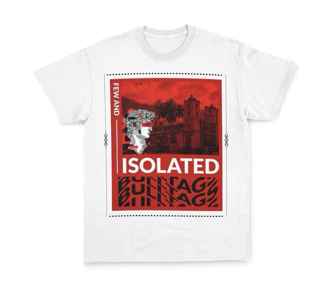 Isolated Vintage Graphic T-Shirt Red Aesthetic Statue Art Streetwear Unisex Tee