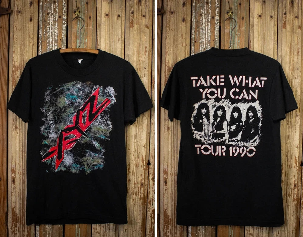 Vintage XYZ Band Take What You Can 1990 Tour T Shirt Black