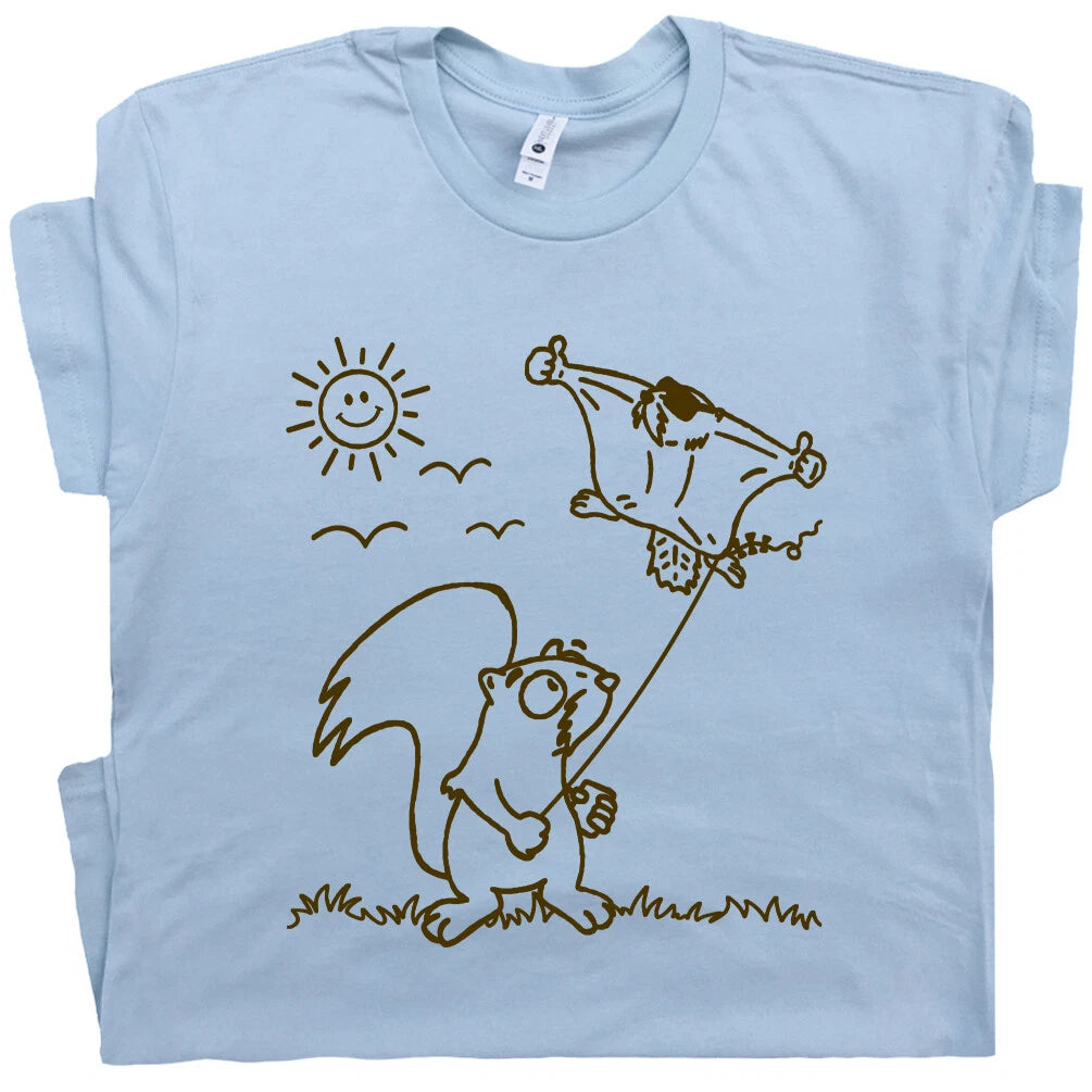 Flying Squirrel T Shirt Funny Shirts for Men Women Kids Cool Graphic Tee Cute