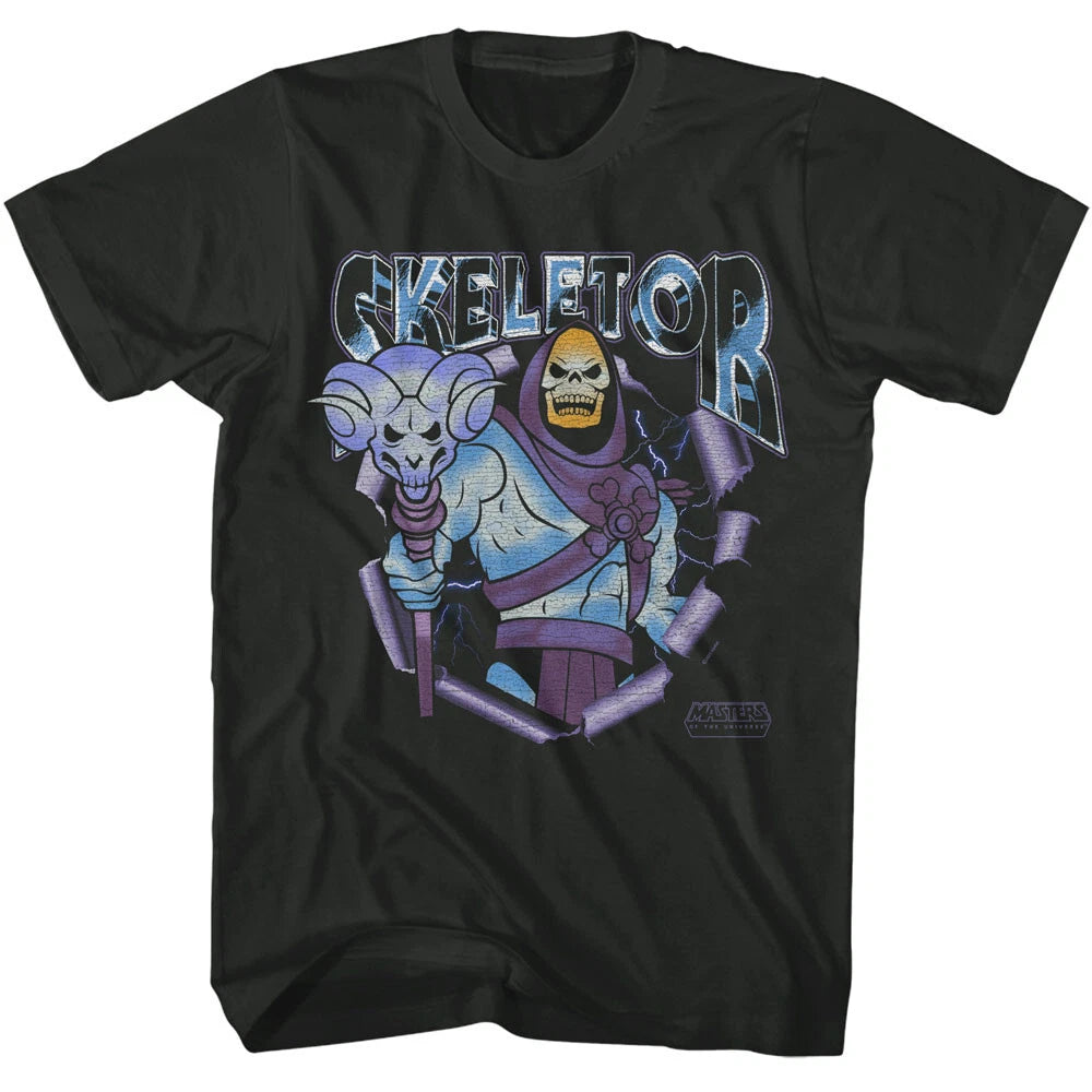 Masters Of The Universe 80's Cartoon Skeletor With Havoc Staff Men's T Shirt