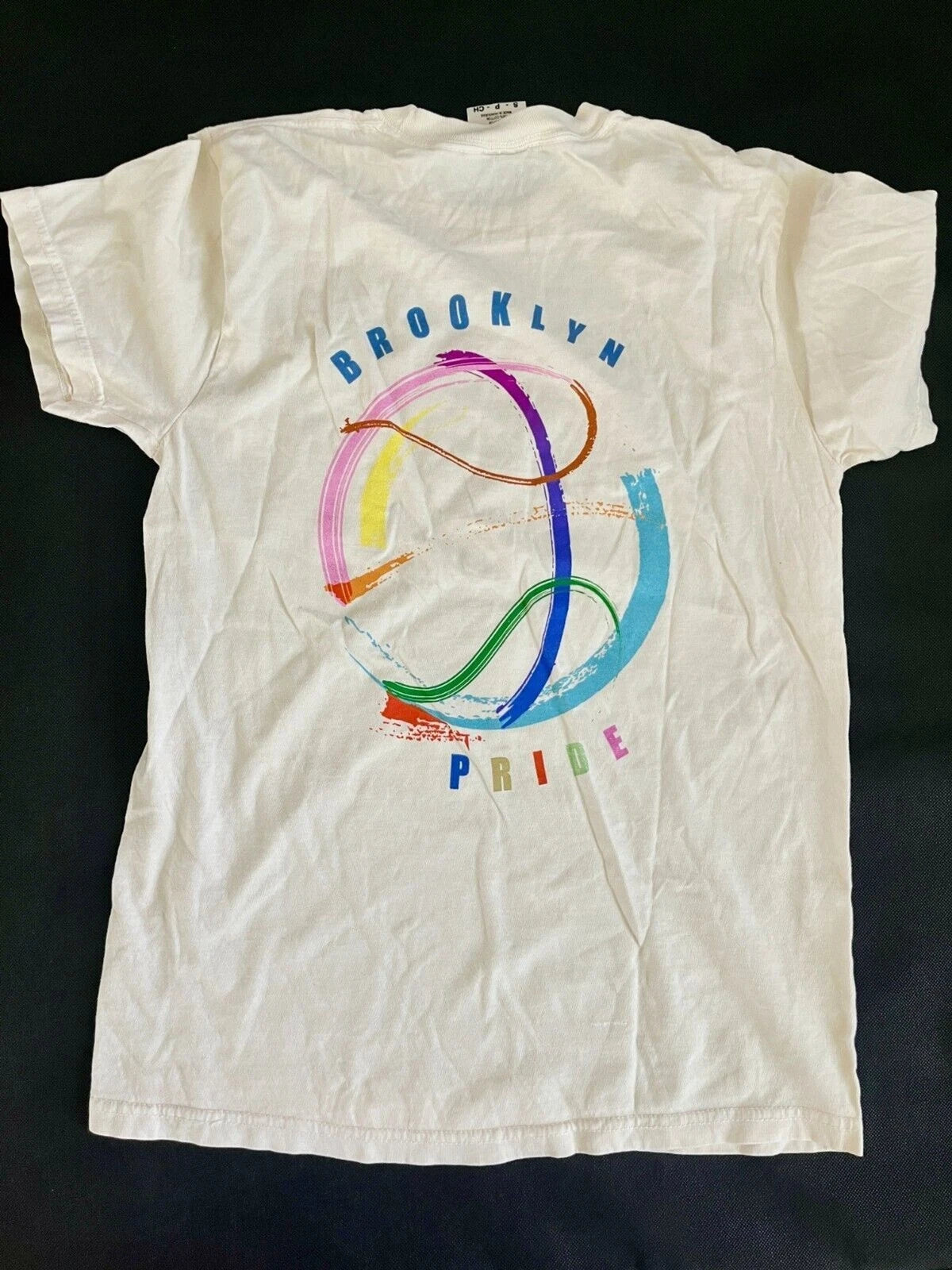 Brooklyn Pride Men’s Basketball Tshirt Small Off White Comfort Colors New NY