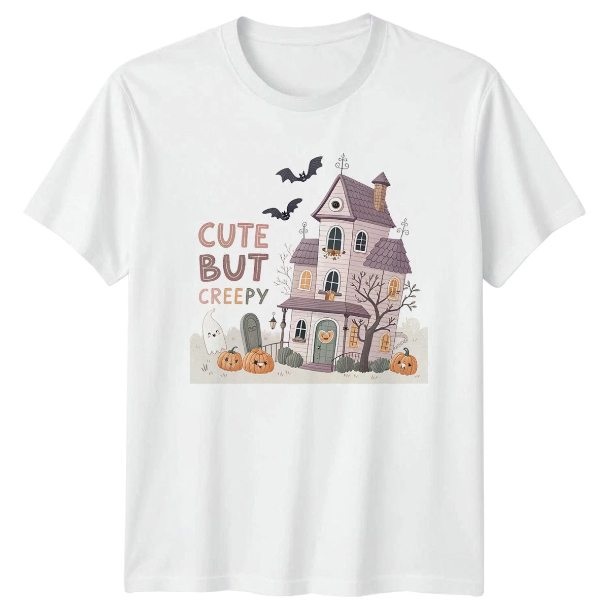 Cute But Creepy T-Shirt Haunted House Halloween Gift For Him And Her