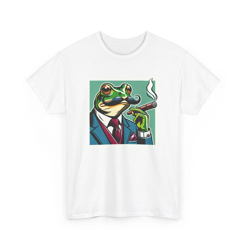 Vintage Style Adult T Shirt Classy Frog Pop Art Wearing Suit Smoking Cigar Funny
