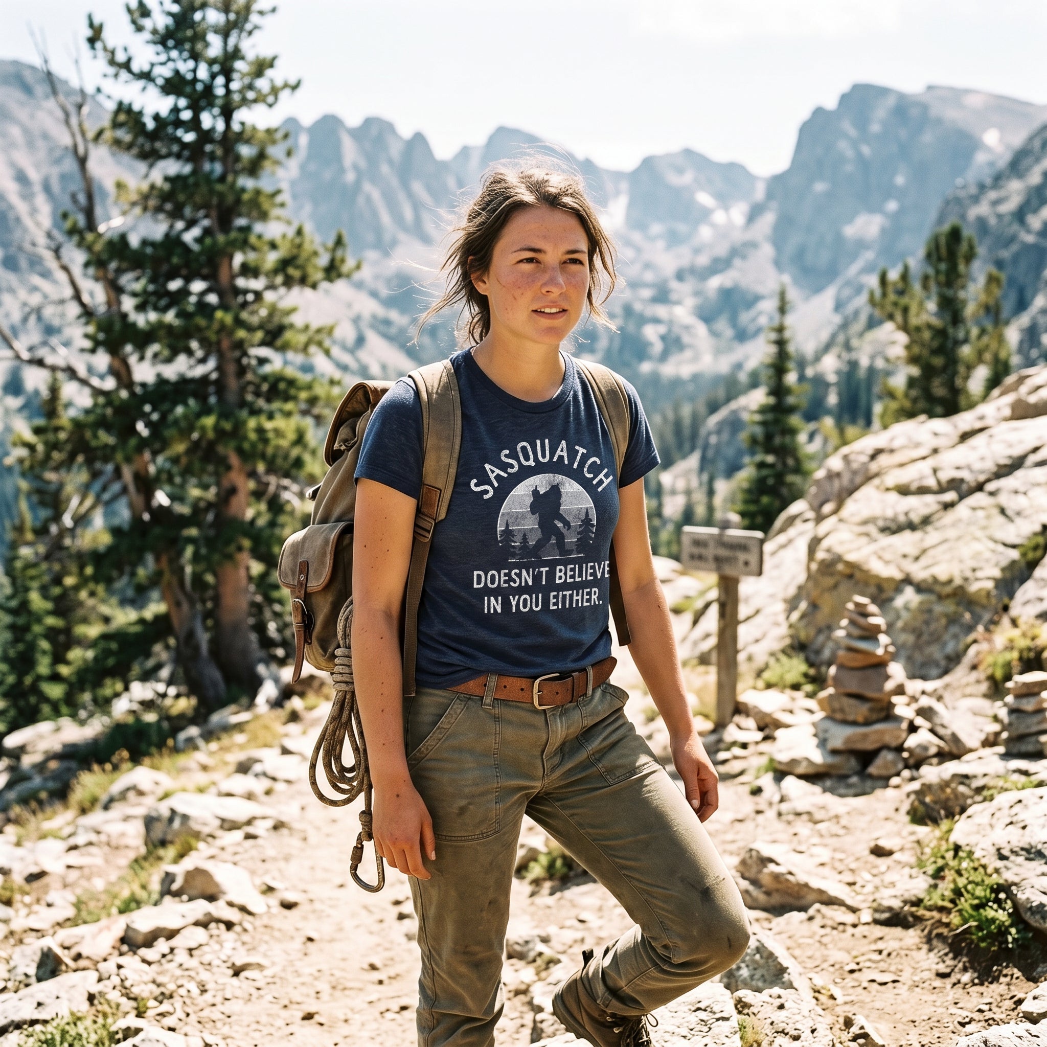 Sasquatch Doesnt Believe In You Either Women's T Shirt