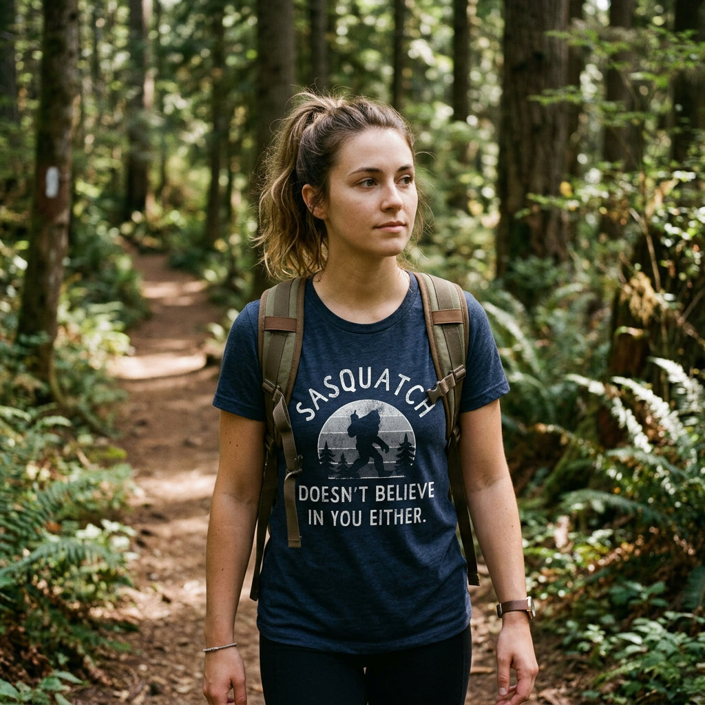 Sasquatch Doesnt Believe In You Either Women's T Shirt