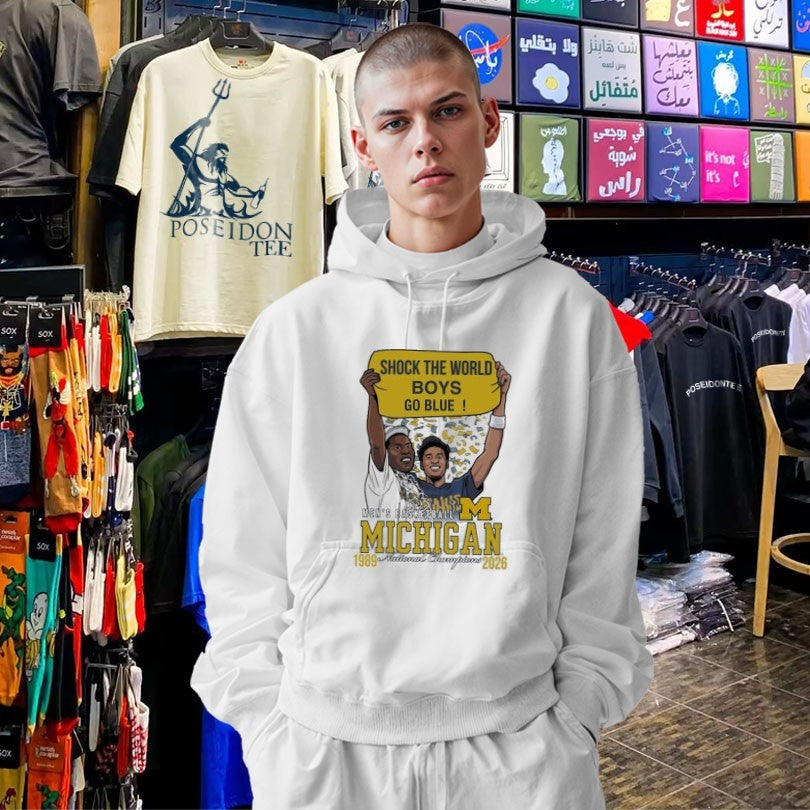 Shock The Wold Boys Go Blue Men’s Basketball Michigan 1989 2026 National Champions T-shirt
